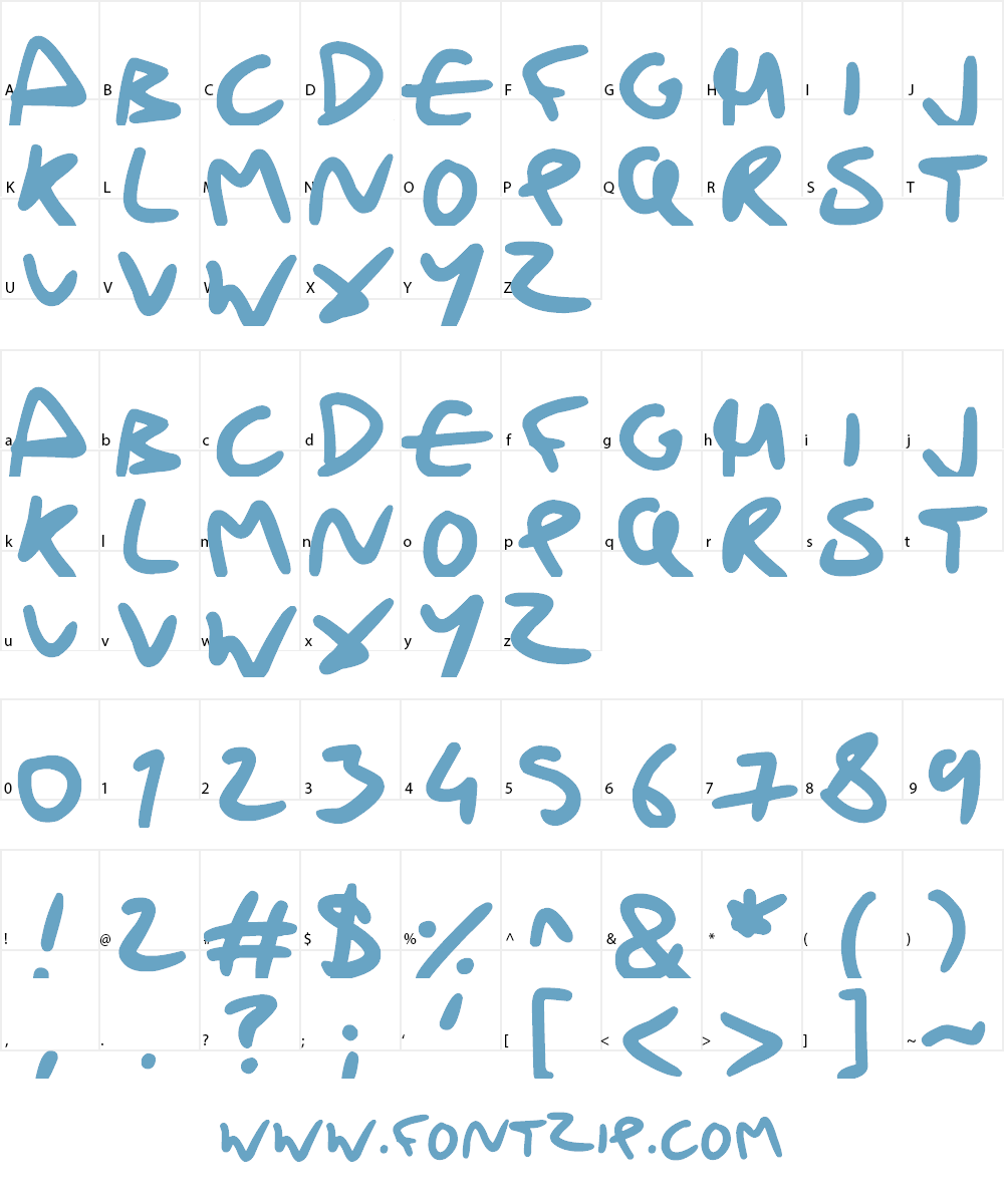 Drunk Handwriting Font Character